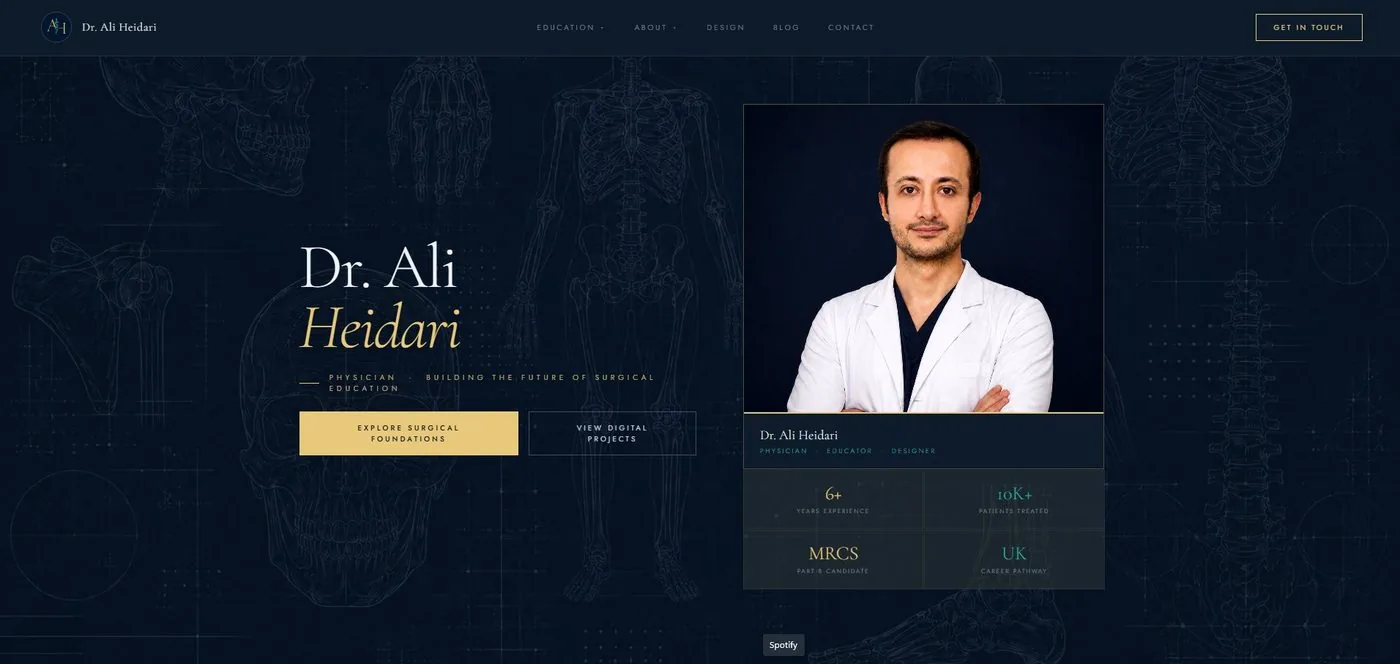 Dr. Ali Heidari web sitesi, Daenah tarafından geliştirildi